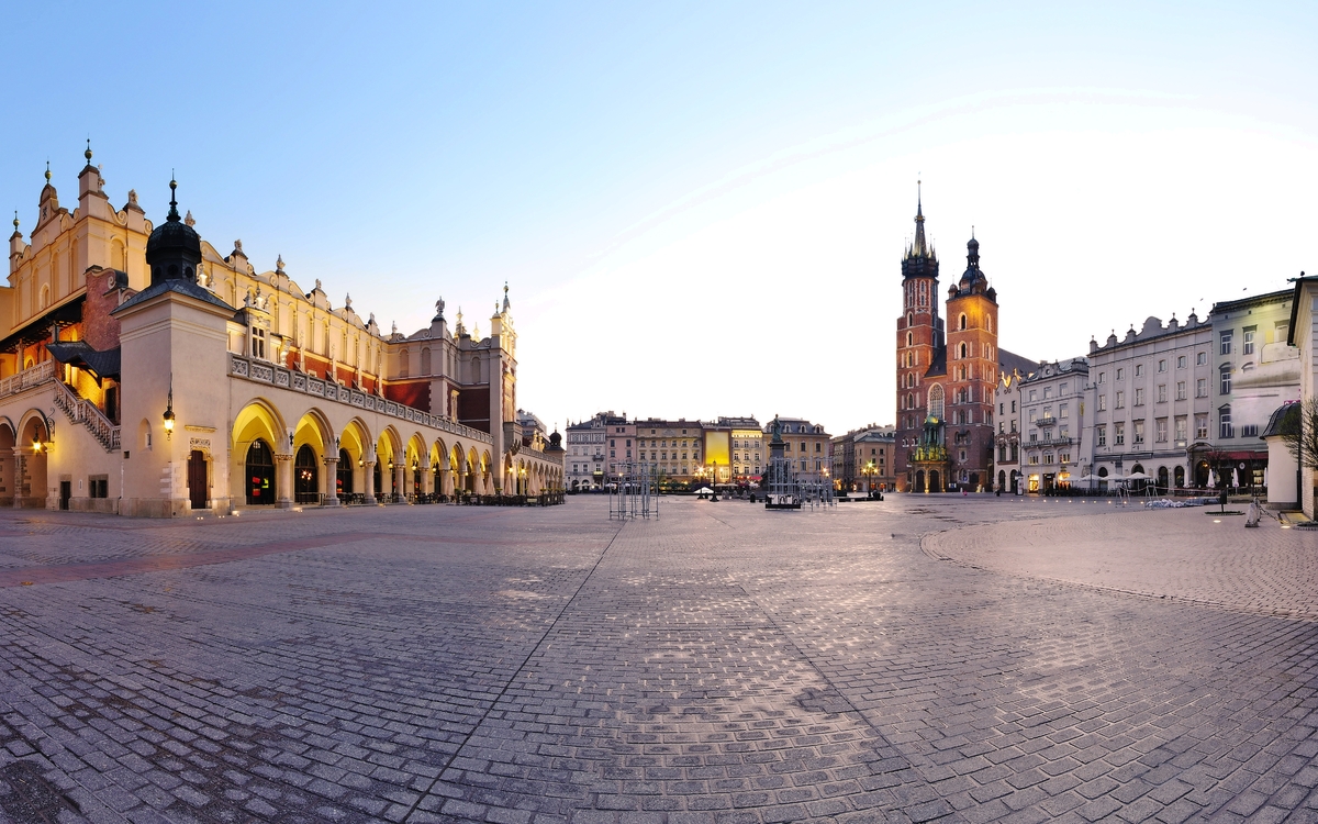 Der Ring (Marktplatz) in Krakau, Polen