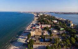 Luftaufnahme von Mamaia in Constanta am Schwarzen Meer in Rumänien